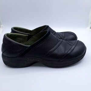 Merrell Primo Patch Clogs Womens 11 Black Leather Shoes Comfort Slip-On Casual